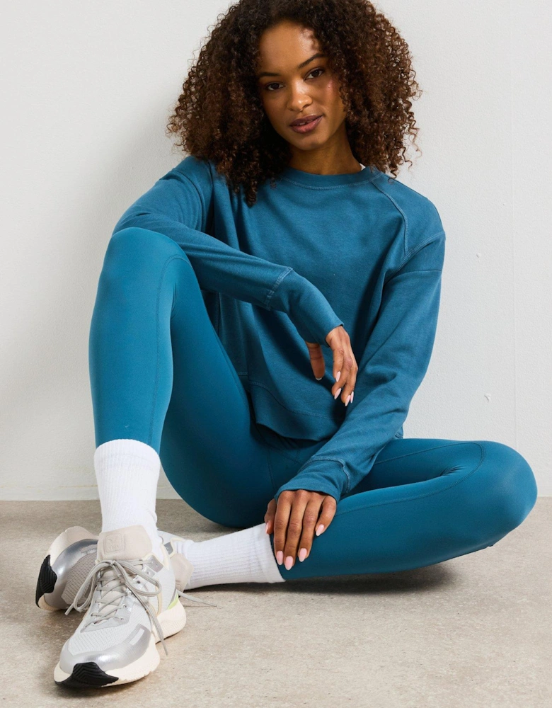Womens Training After Class Crop Sweatshirt - Blue