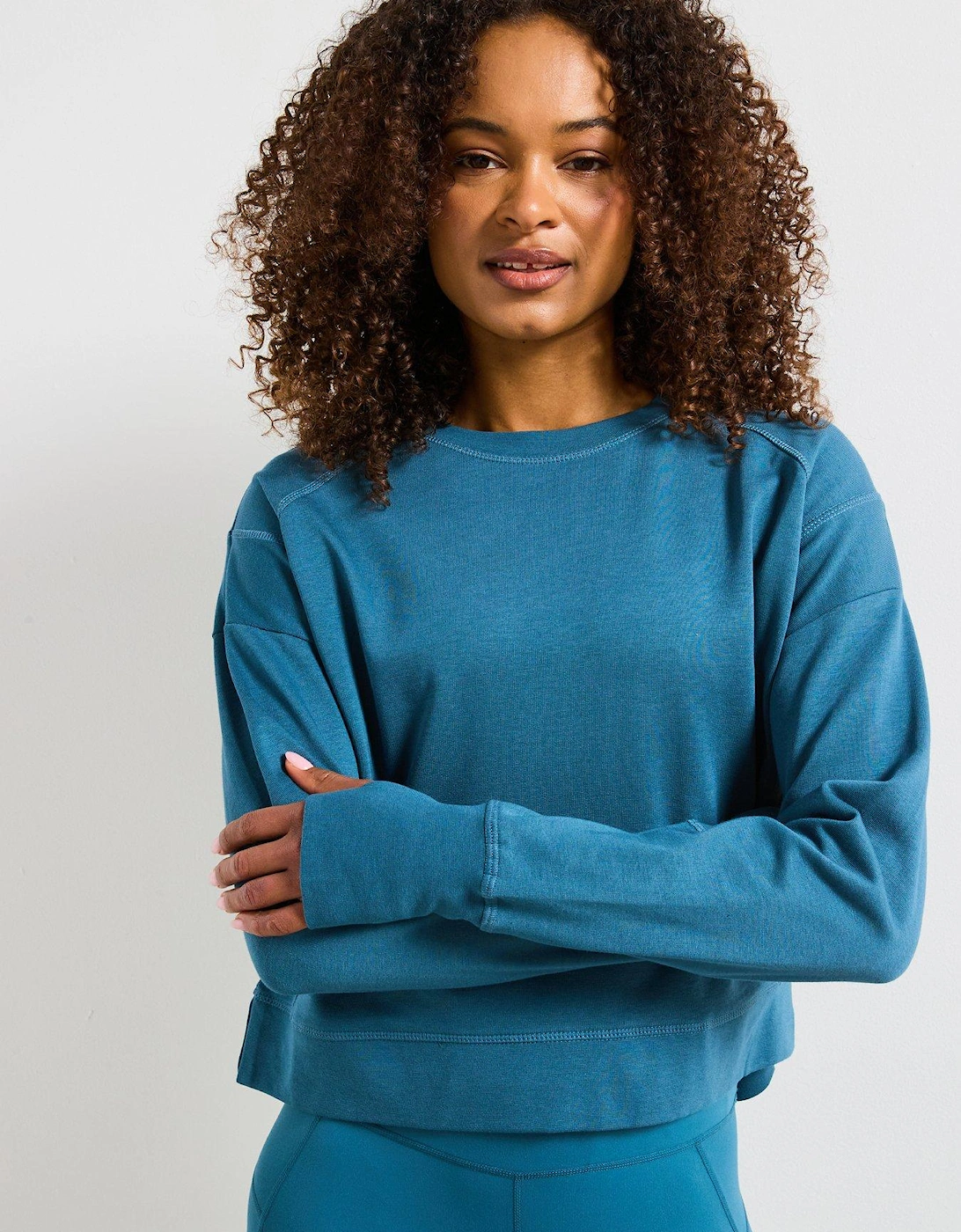Womens Training After Class Crop Sweatshirt - Blue