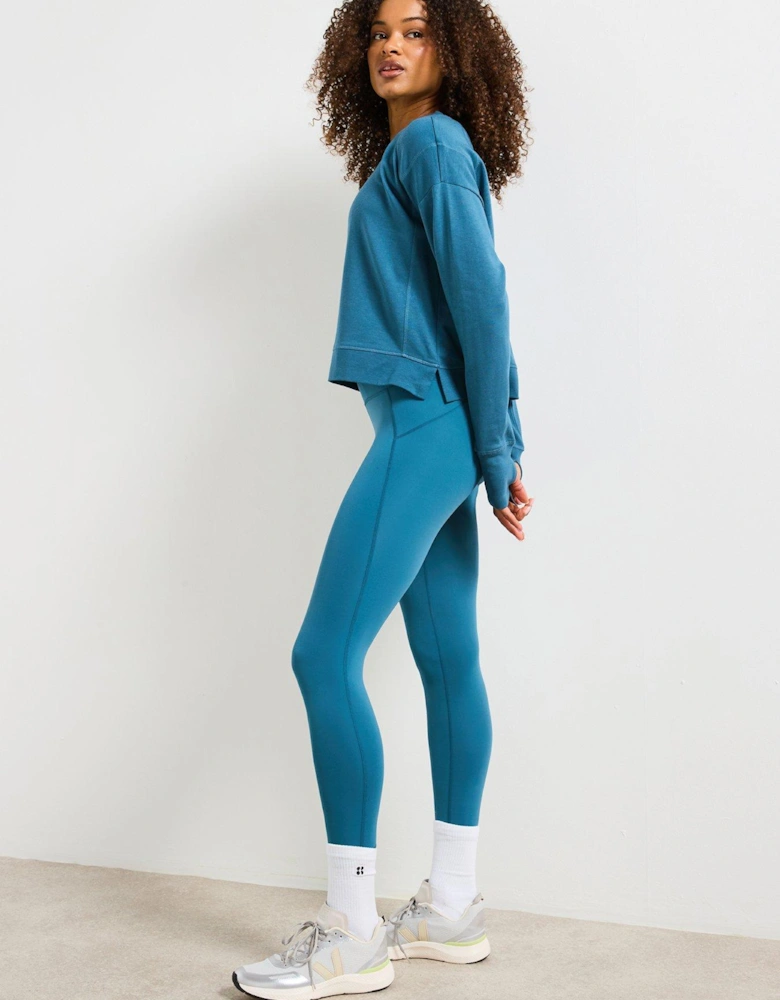 Womens Training After Class Crop Sweatshirt - Blue