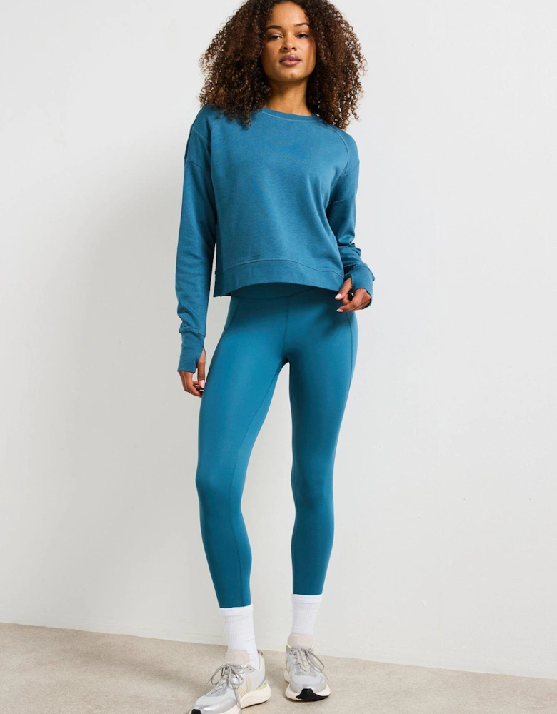 Womens Training After Class Crop Sweatshirt - Blue