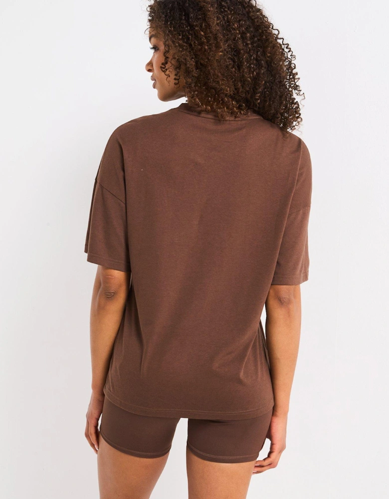 Womens Training Evolve Oversized Tee - Brown