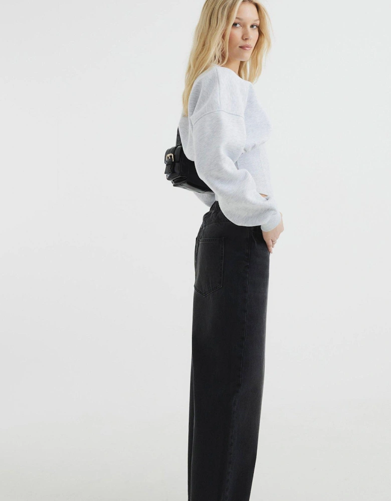 Elasticated Barrel Jean - Black