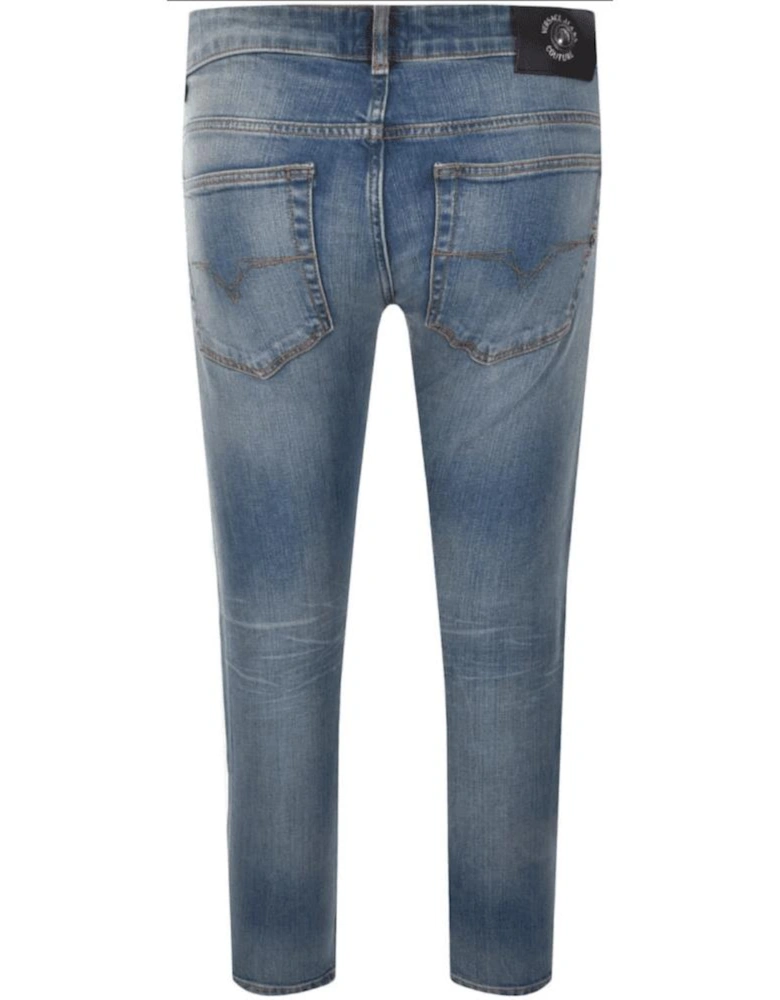 Skinny Fit Distressed Blue Jeans