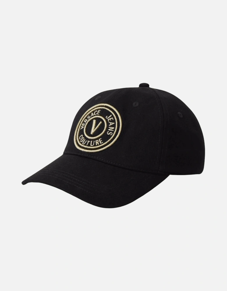V-Emblem Embroidered Logo Black/Gold Cap
