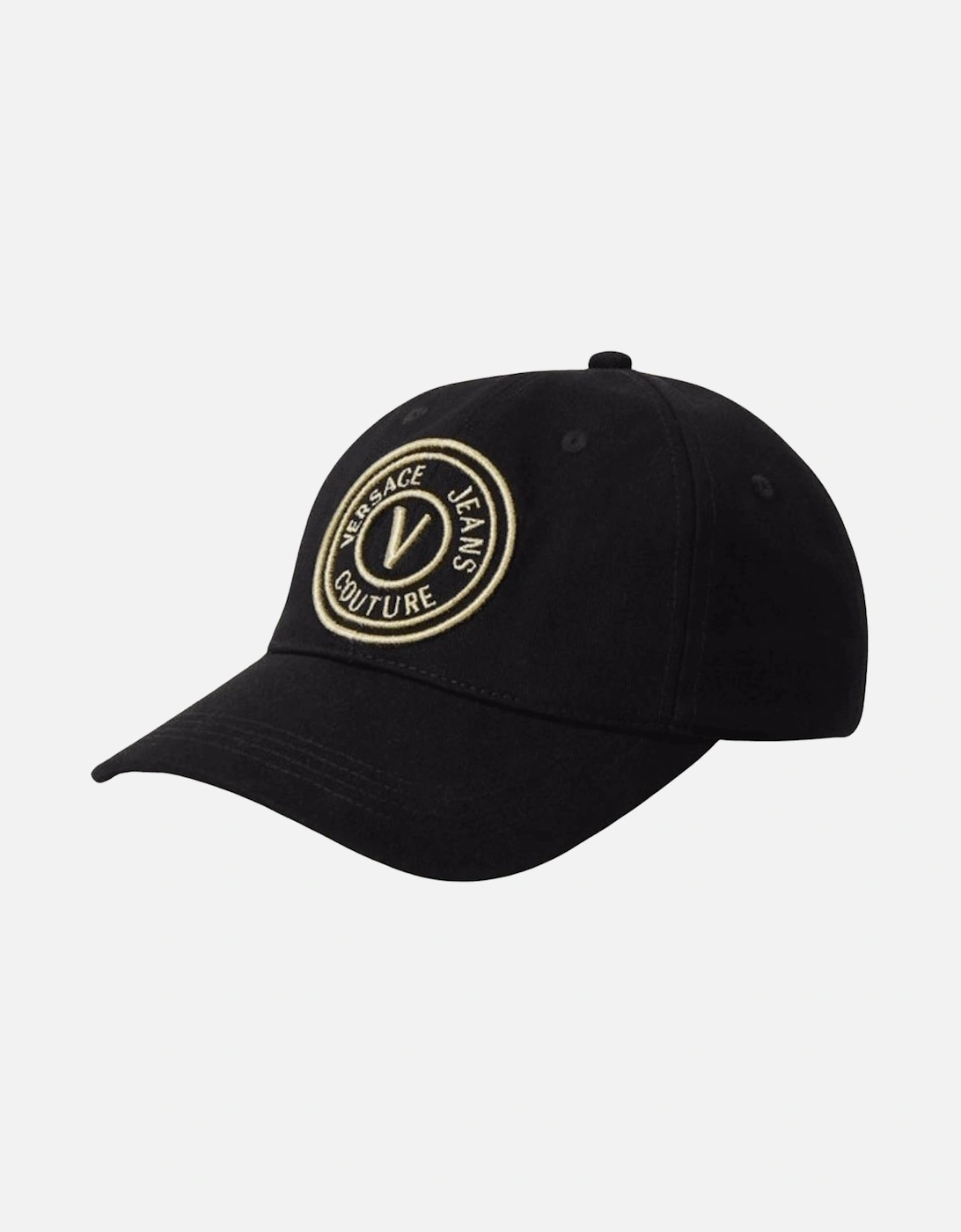 V-Emblem Embroidered Logo Black/Gold Cap, 3 of 2