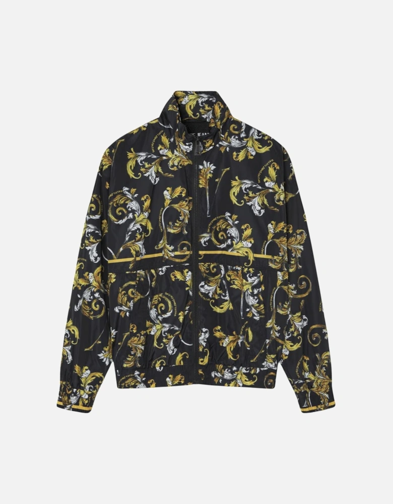 Baroque All Over Logo Black/Yellow Windbreaker Jacket