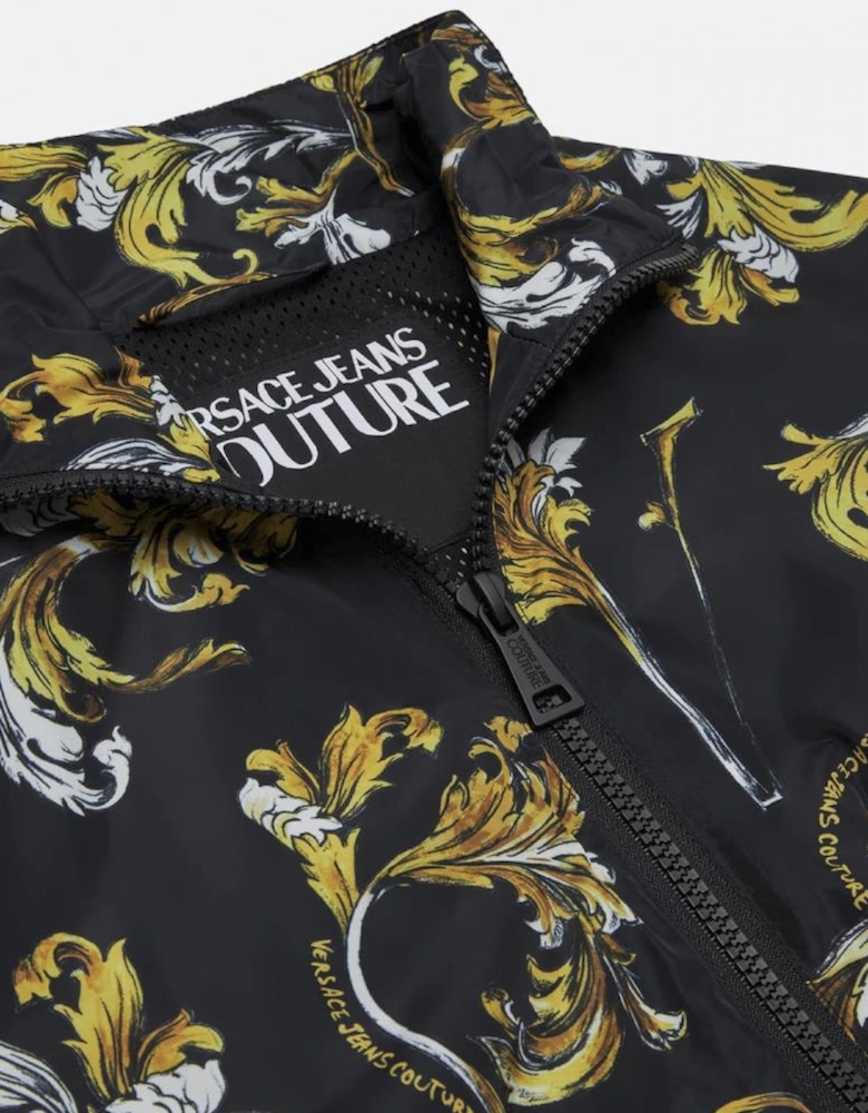 Baroque All Over Logo Black/Yellow Windbreaker Jacket