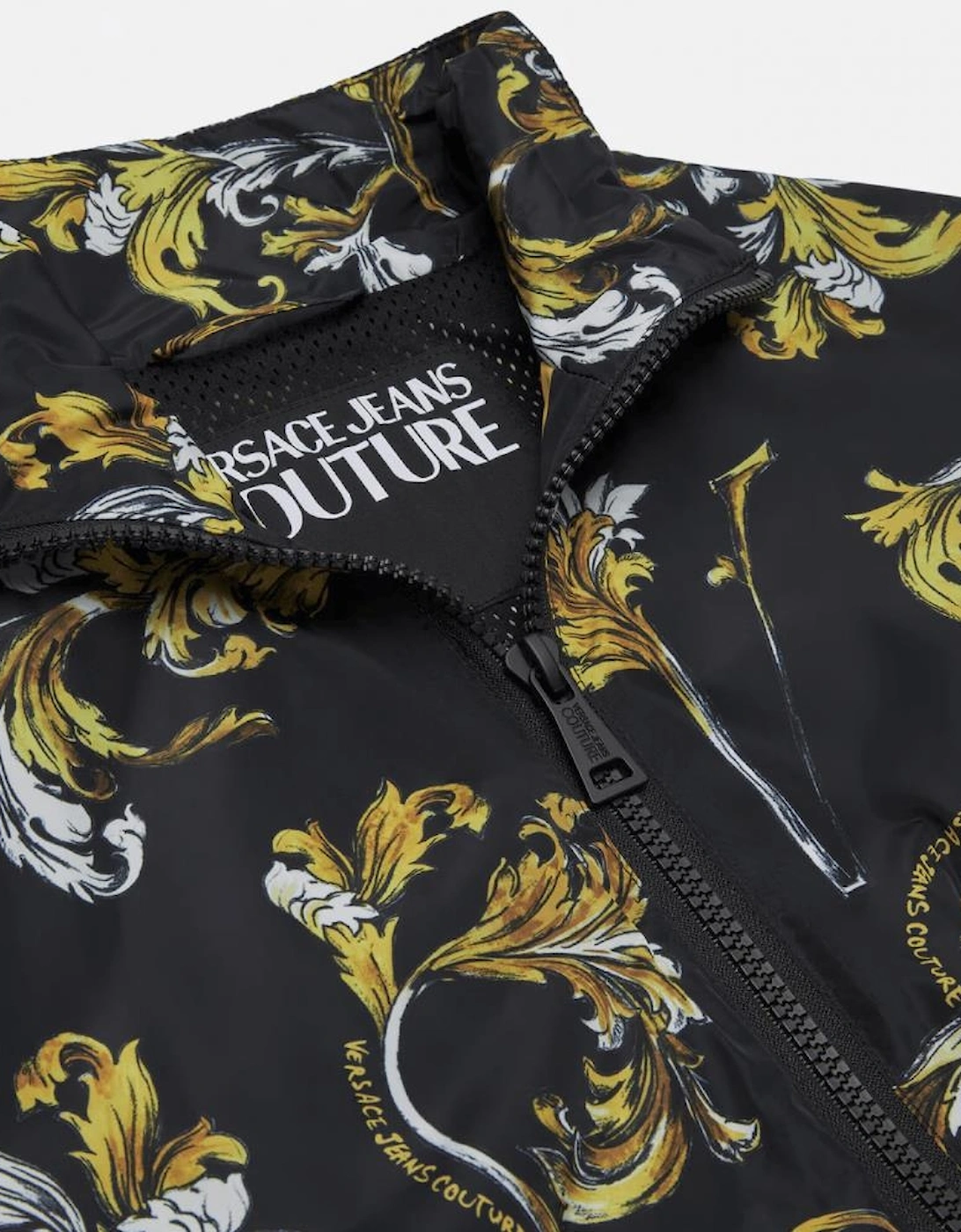 Baroque All Over Logo Black/Yellow Windbreaker Jacket