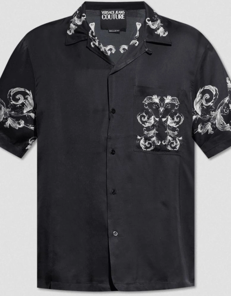 Black/White Baroque Cuban Shirt