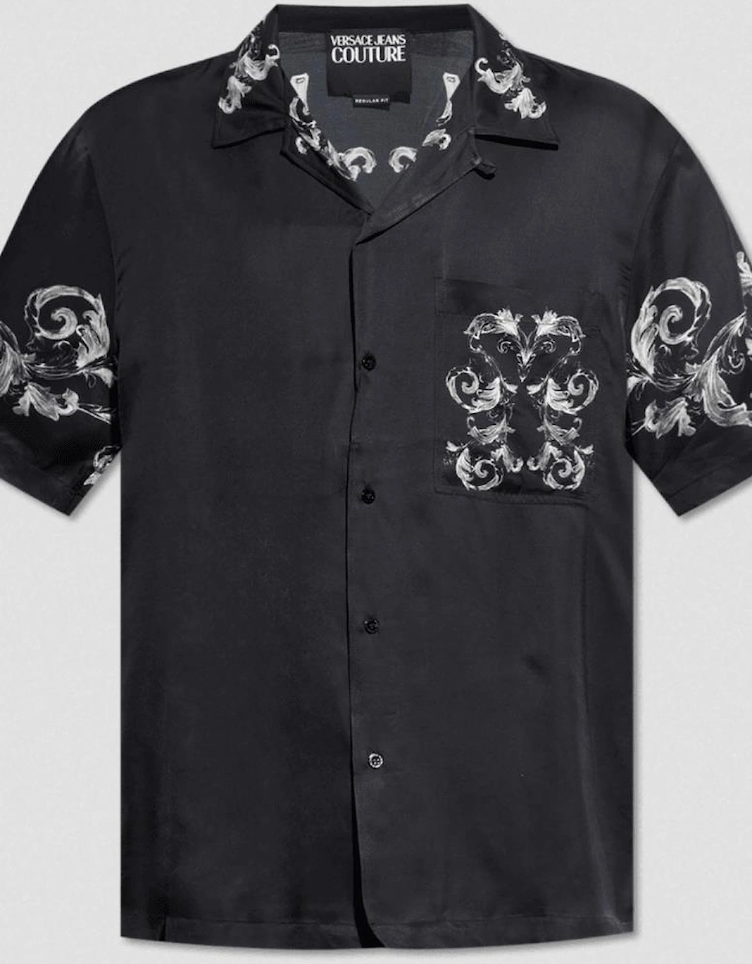 Black/White Baroque Cuban Shirt