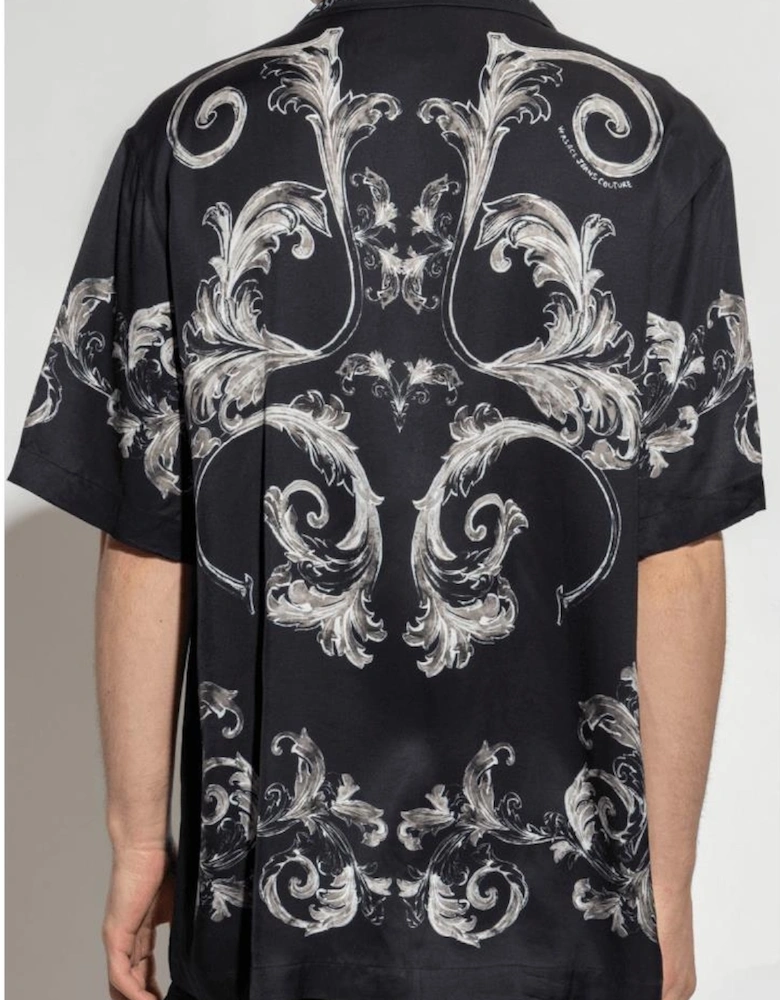 Black/White Baroque Cuban Shirt