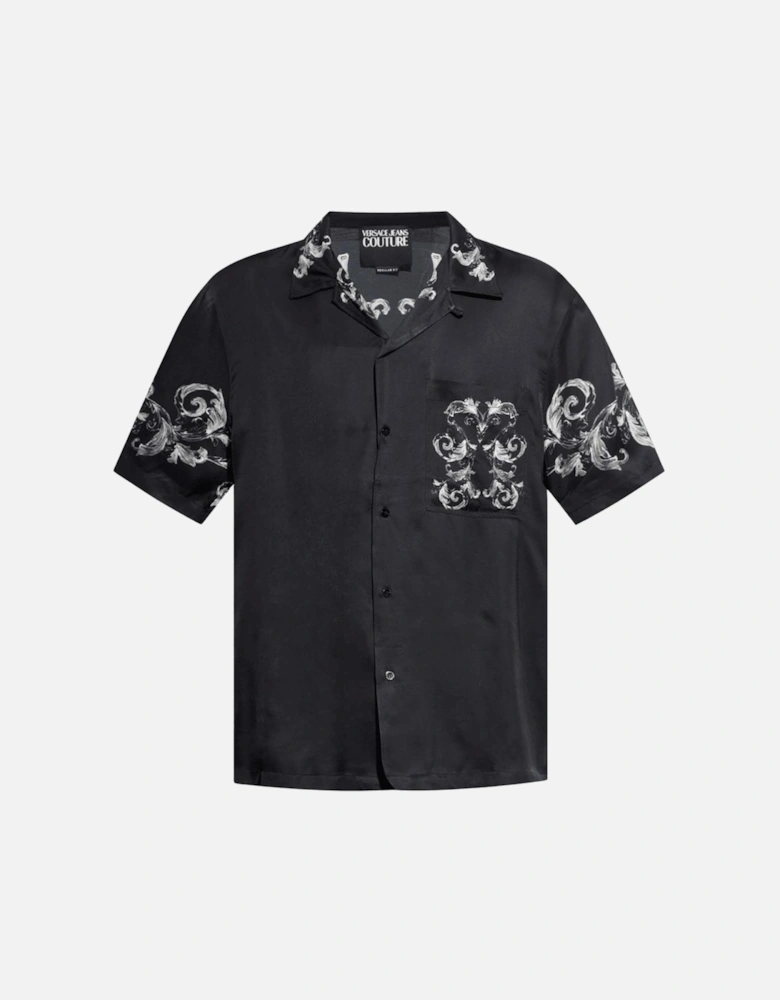Black/White Baroque Cuban Shirt