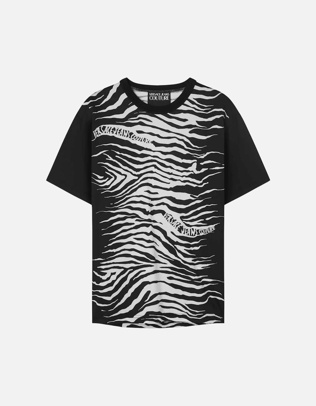 All Over Zebra Print Black/White T-Shirt, 3 of 2