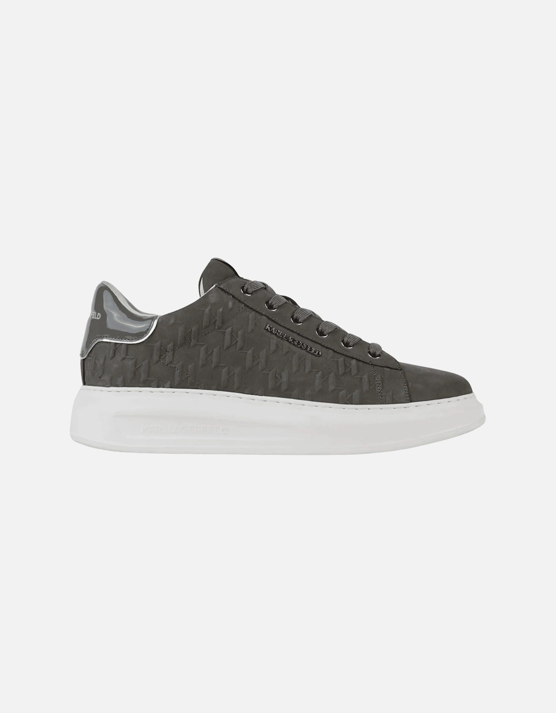 Kapri Monogram Emboss Logo Grey/White Leather Trainer, 5 of 4