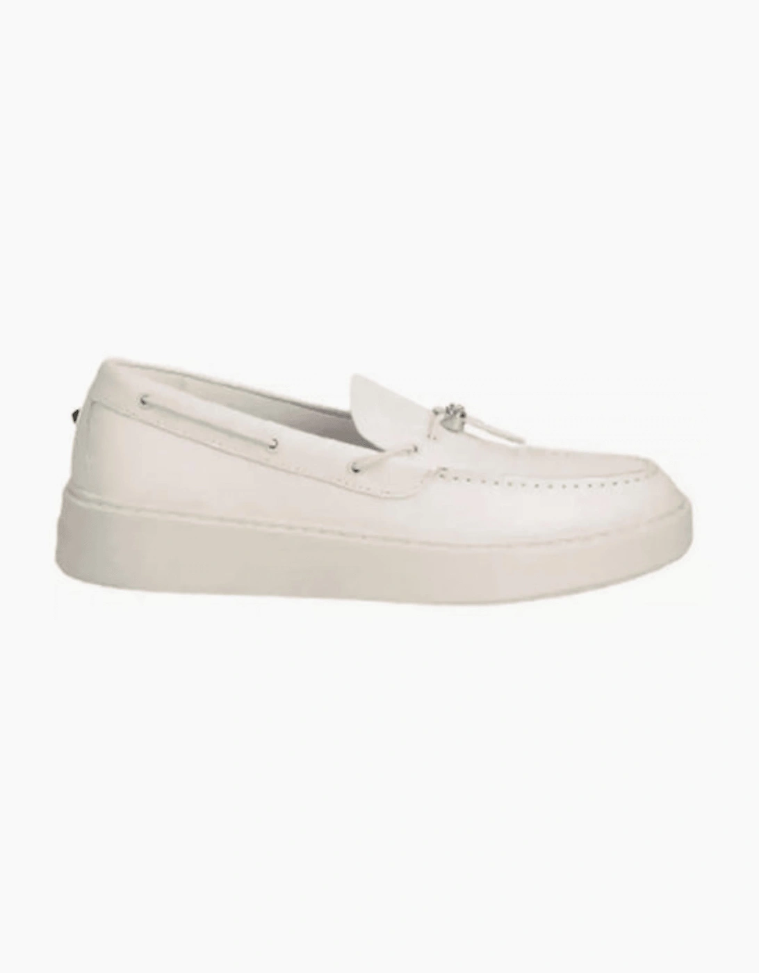 Karl Lagerfeld Men's Flint II Deck White Leather Loafer - Size: 8