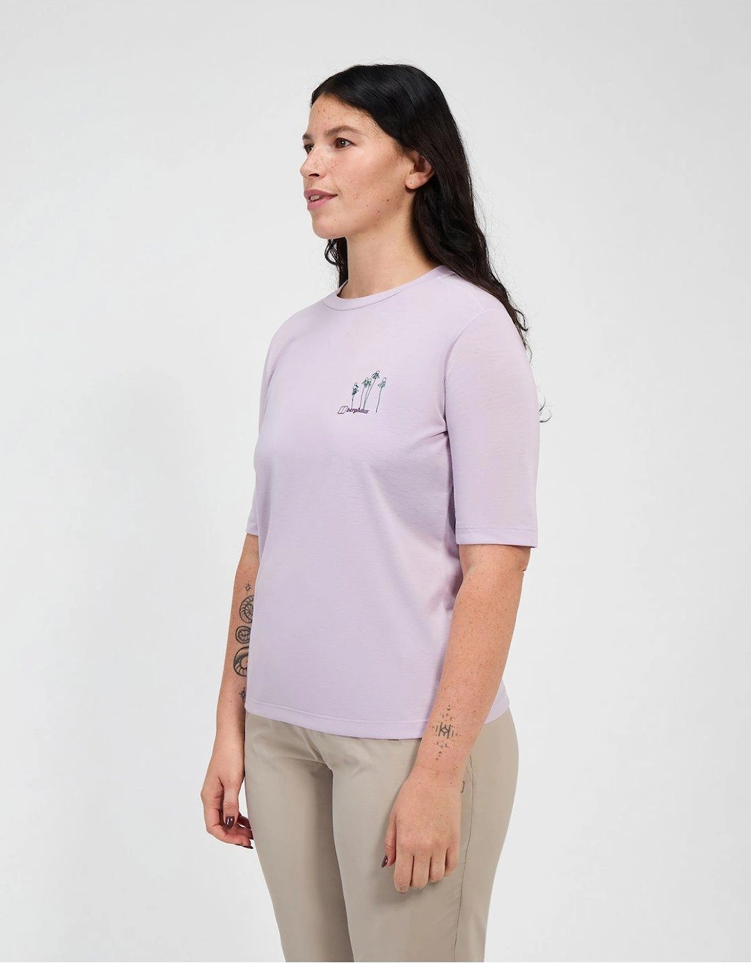 Womens Coneflower Short Sleeve Tee - Light Purple
