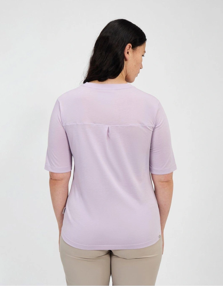 Womens Coneflower Short Sleeve Tee - Light Purple