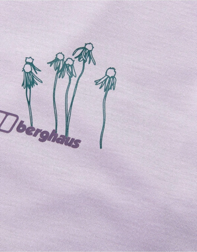 Womens Coneflower Short Sleeve Tee - Light Purple