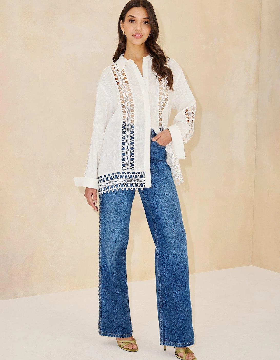 Trim Detailed Shirt - White