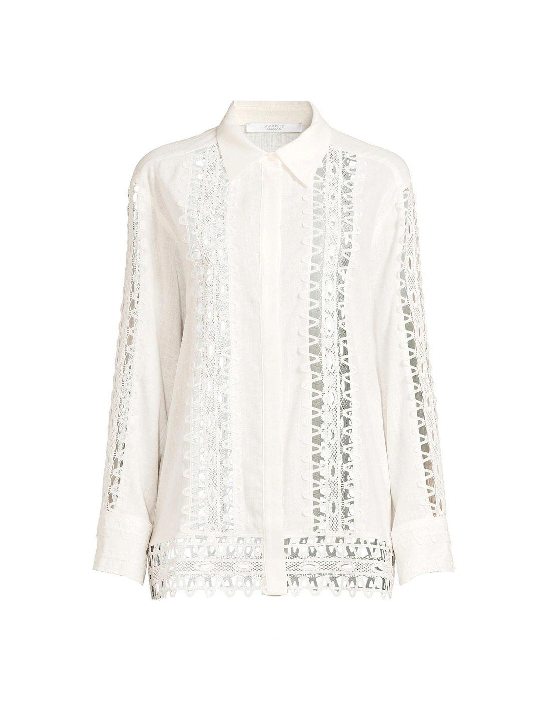 Trim Detailed Shirt - White