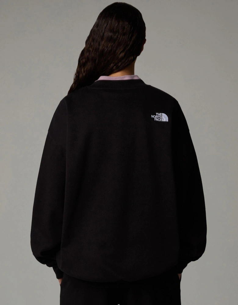 Women's Essential Oversized Crew Sweatshirt - Black