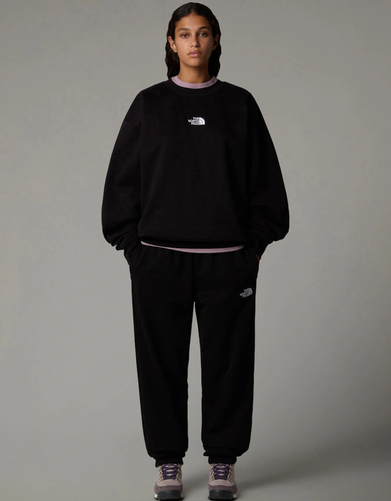 Women's Essential Oversized Crew Sweatshirt - Black