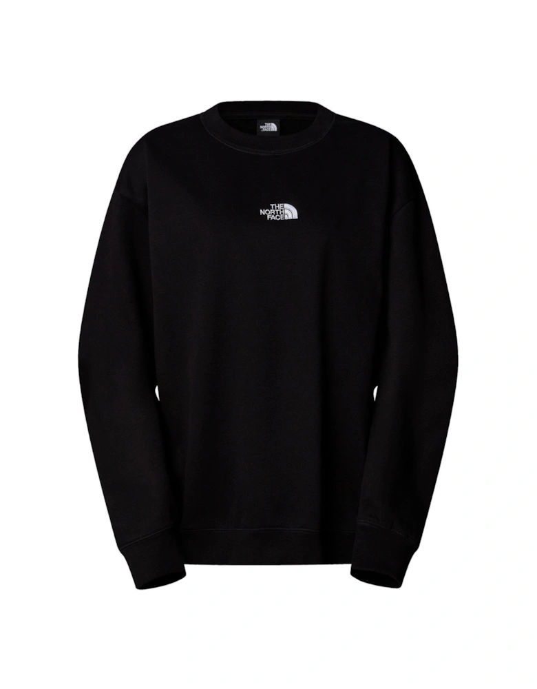 Women's Essential Oversized Crew Sweatshirt - Black