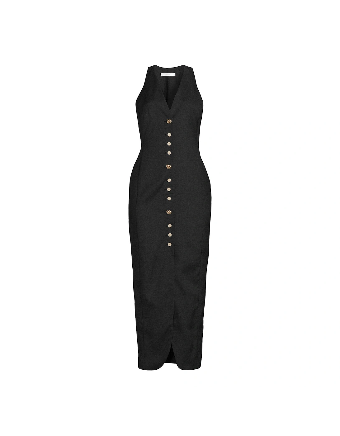 Tailored Multi Button Dress - Black 