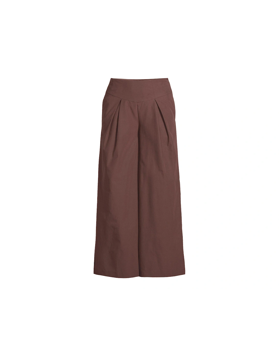 Waistband Wide Leg Trousers - Brown