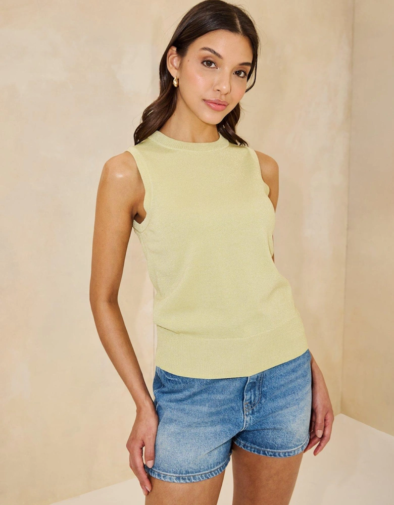 Metallic Knit Top - Green