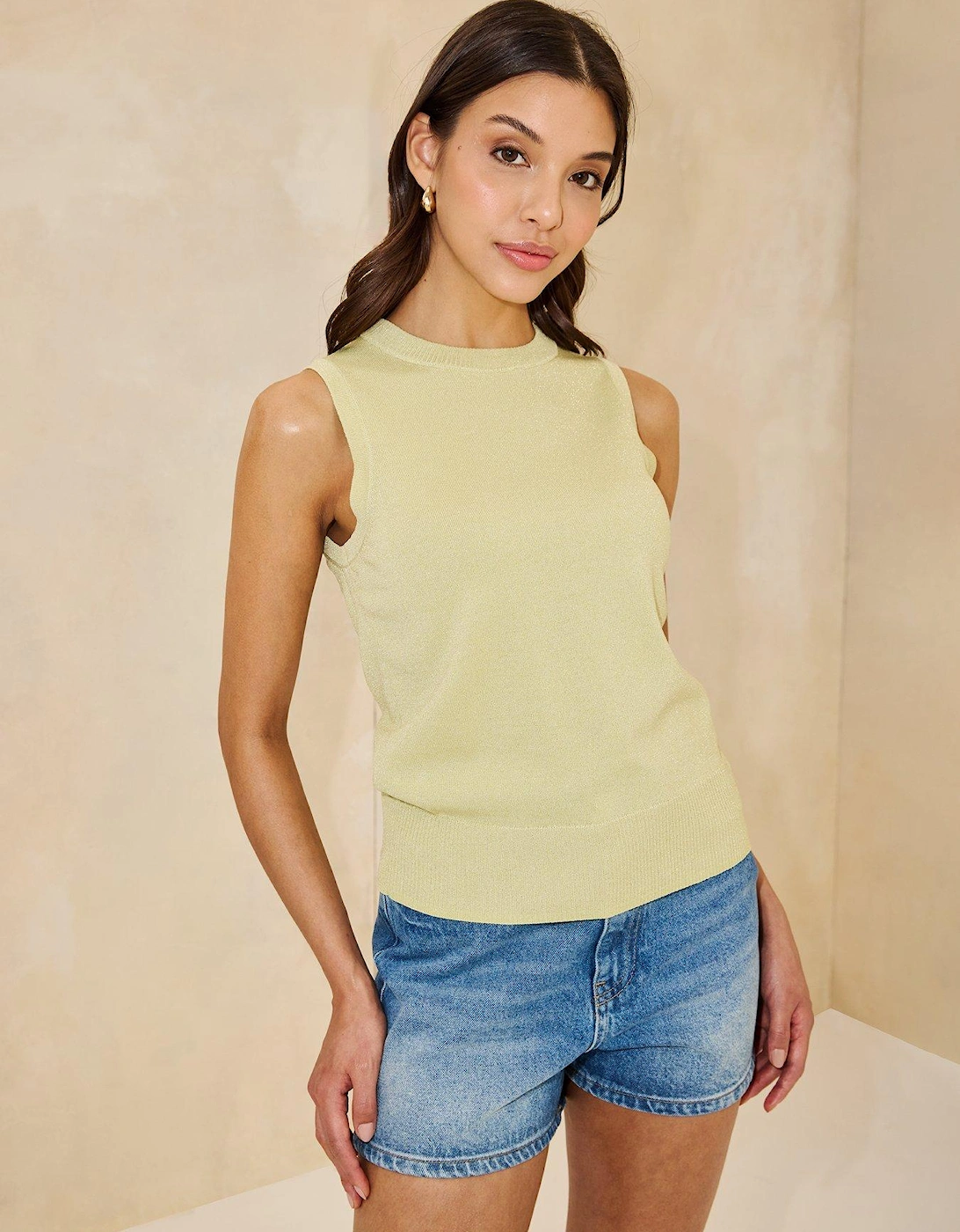 Metallic Knit Top - Green