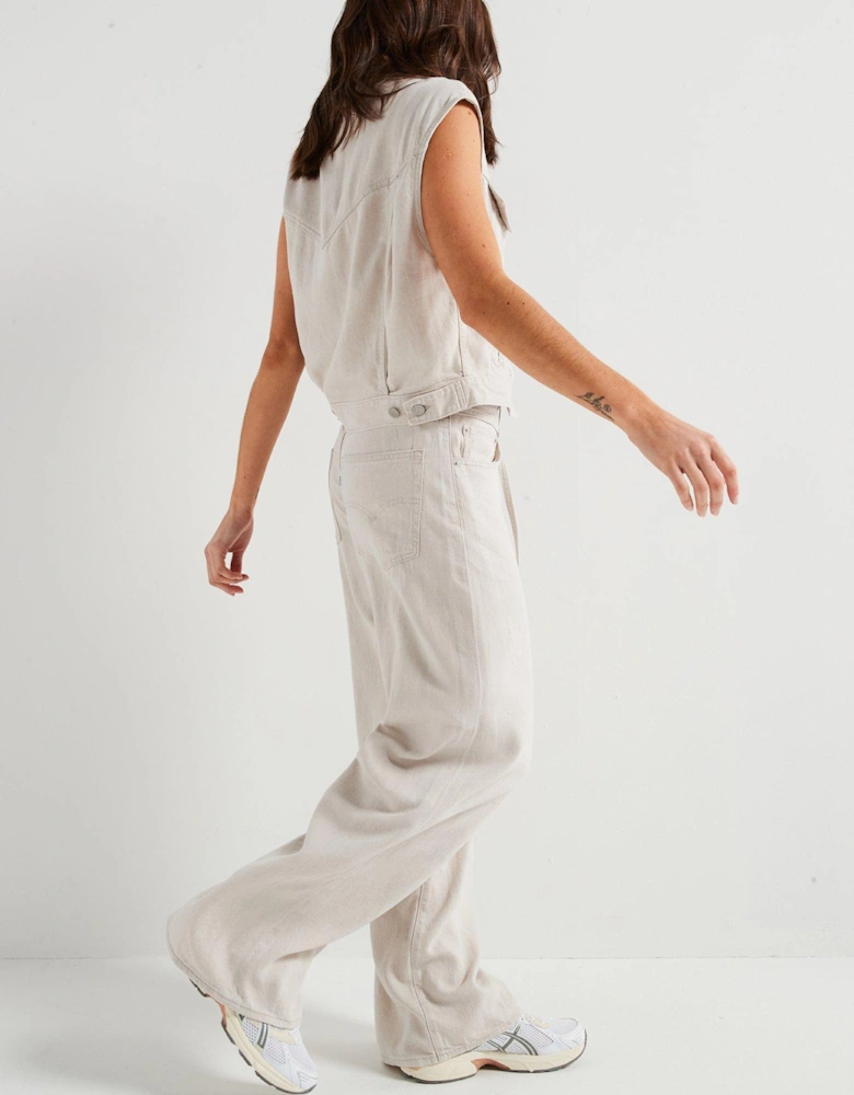 Levis Shrunken 90s Linen+ Denim Vest - Beige