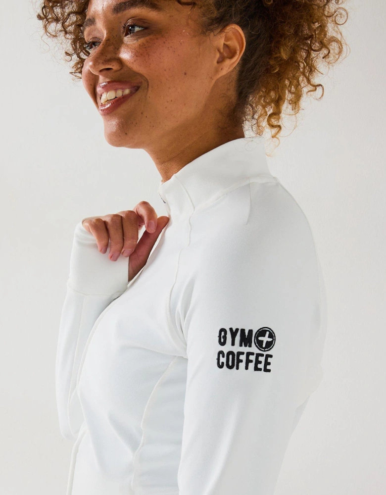 Womens Training Relentless Full Zip Top - White