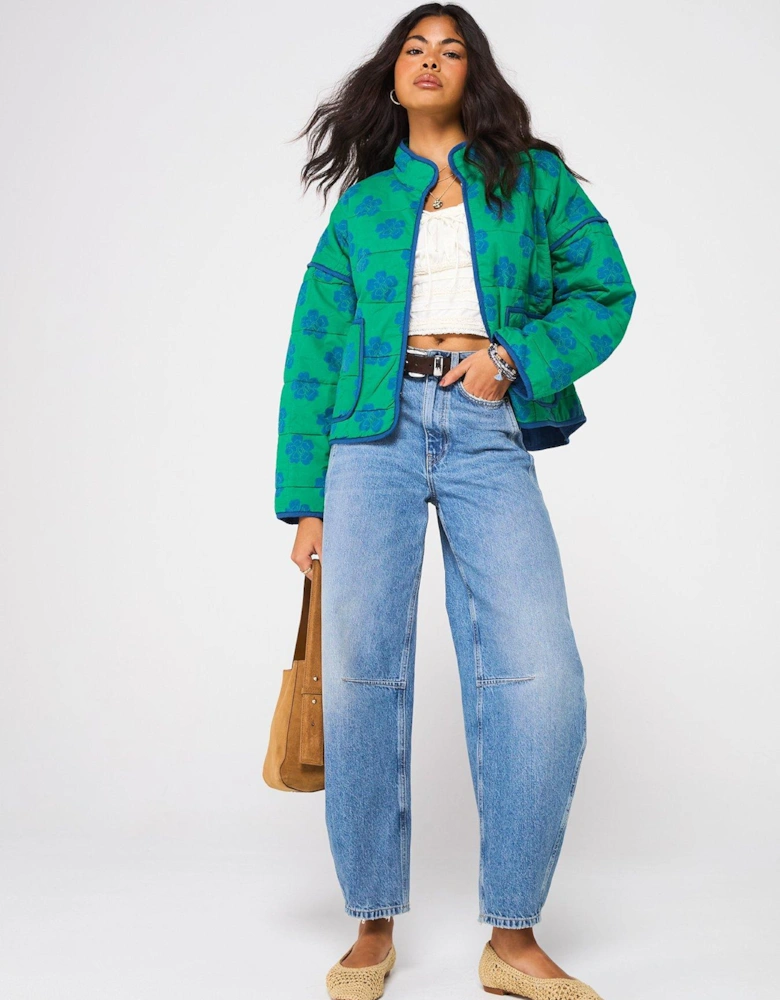 Chloe Quilt Printed Jacket - Green