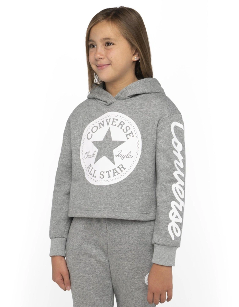 Junior Girls Cropped Hoodie - Grey