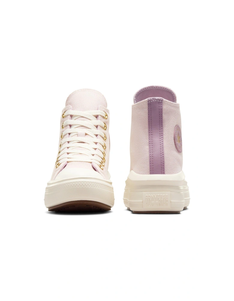 Kids Chuck Taylor All Star Move Polyester Hi-Top Trainers - Beige