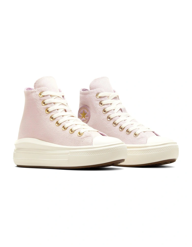 Kids Chuck Taylor All Star Move Polyester Hi-Top Trainers - Beige