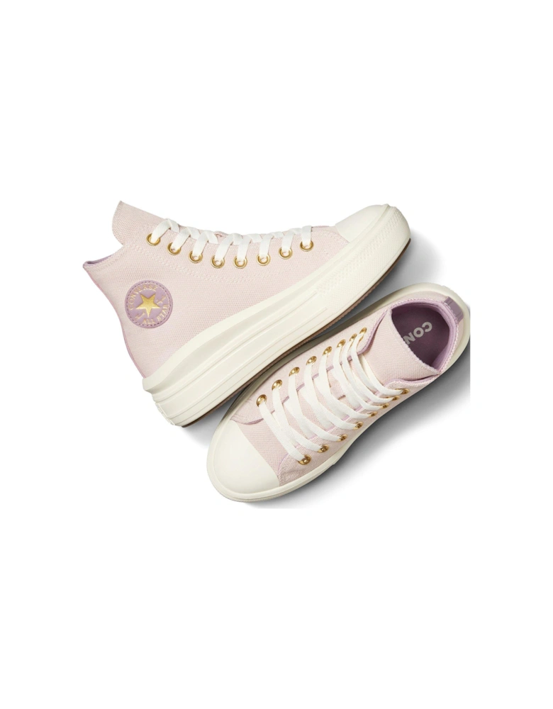 Kids Chuck Taylor All Star Move Polyester Hi-Top Trainers - Beige