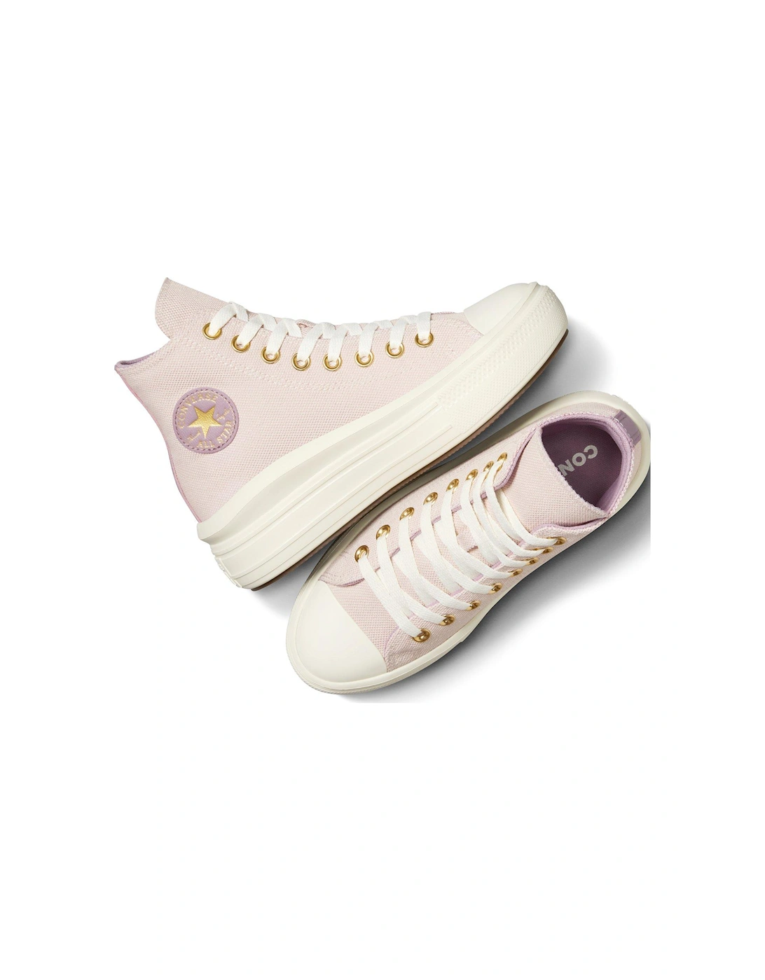 Kids Chuck Taylor All Star Move Polyester Hi-Top Trainers - Beige