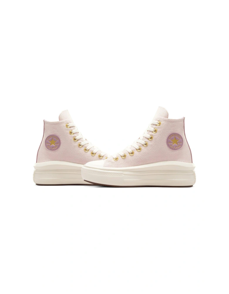 Kids Chuck Taylor All Star Move Polyester Hi-Top Trainers - Beige