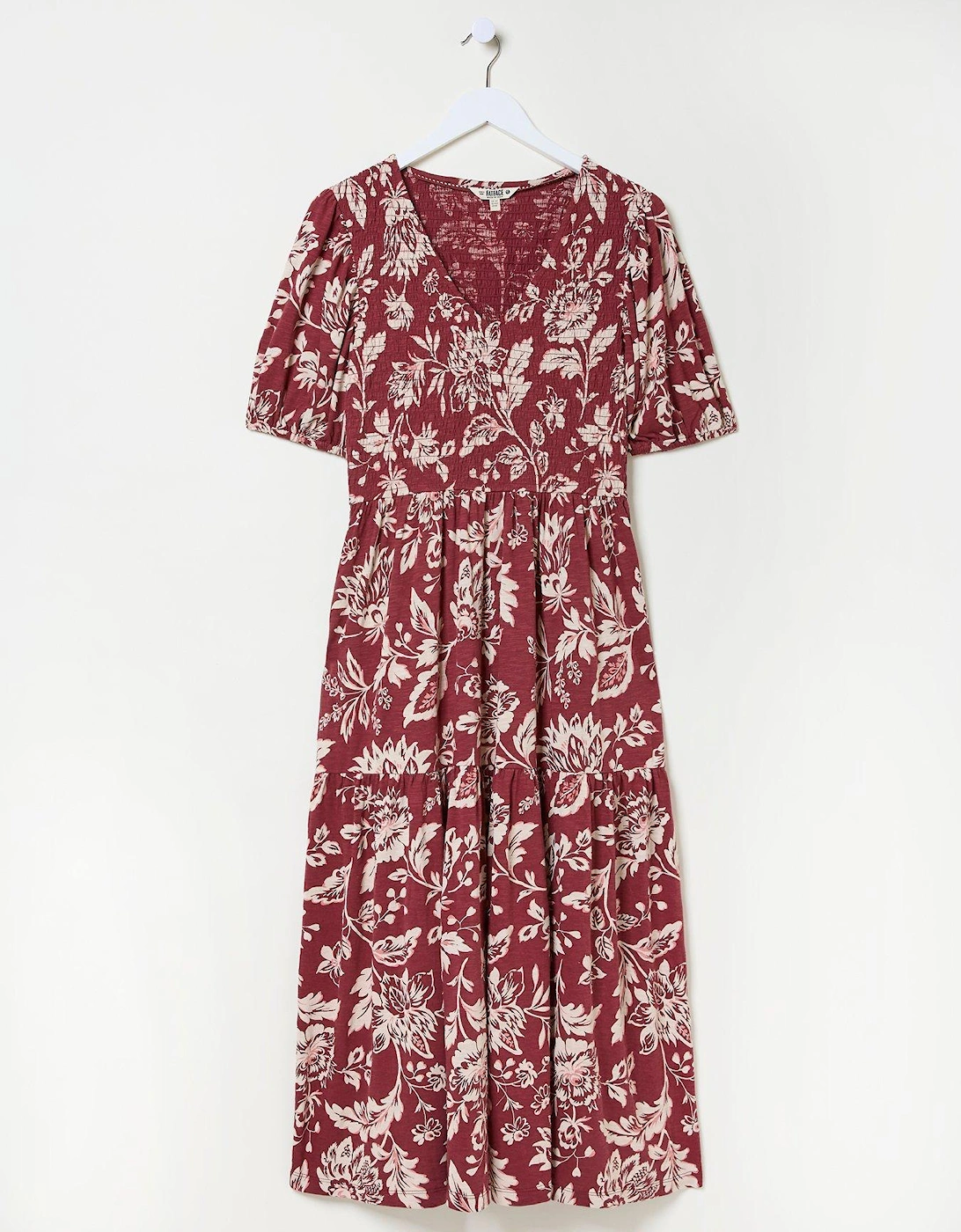 Danielle Floral Midi Dress - Red