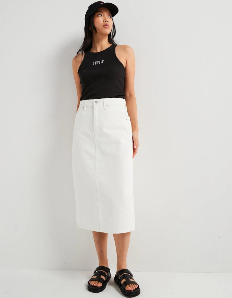 High-rise Slit Skirt - Snowing In La - White