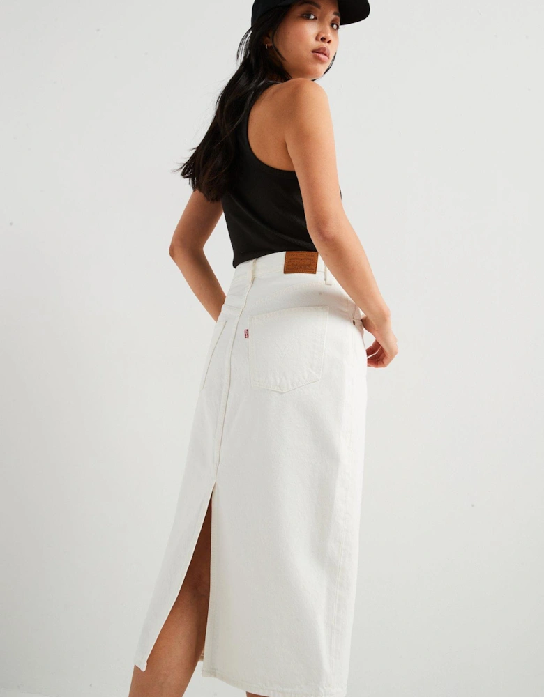 High-rise Slit Skirt - Snowing In La - White
