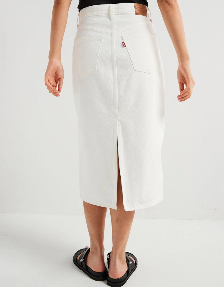High-rise Slit Skirt - Snowing In La - White