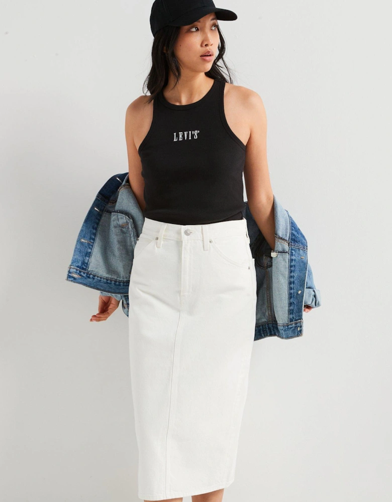 High-rise Slit Skirt - Snowing In La - White