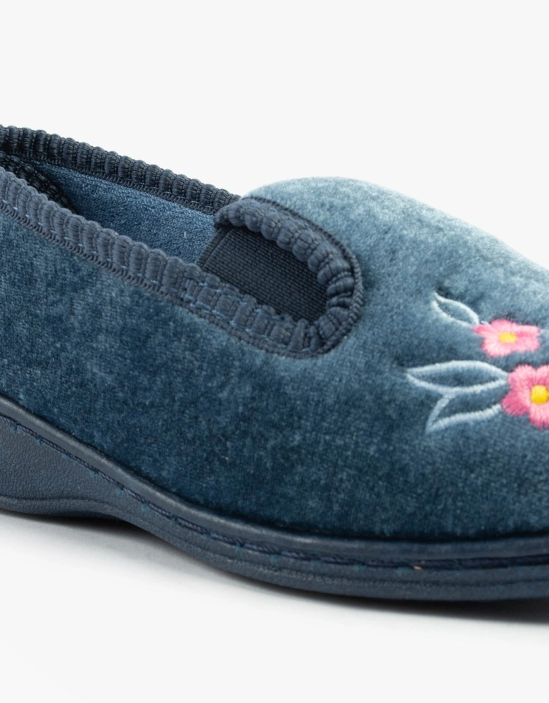 GINA Womens Full Gusset Slippers Blueberry