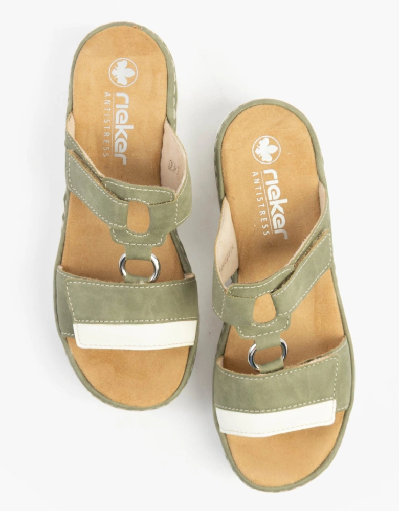 V1396-52 Womens Sandals Green Combination