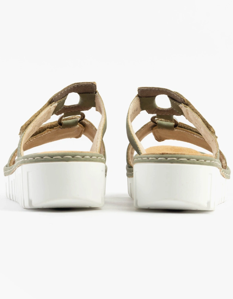 V1396-52 Womens Sandals Green Combination