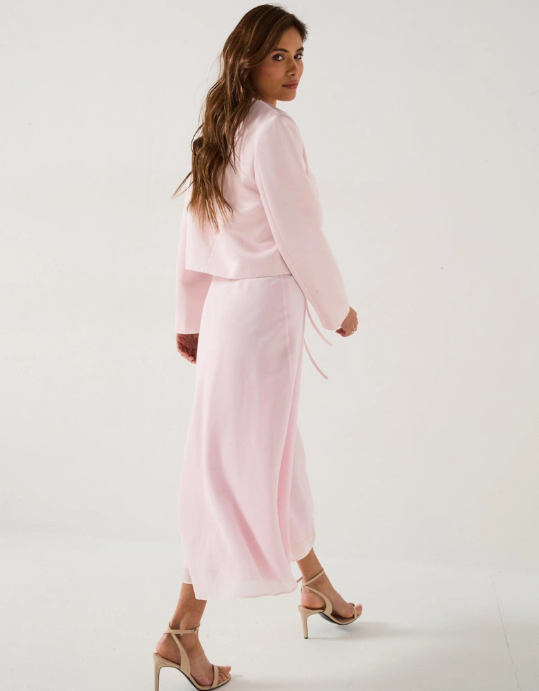 Tailored Trim Detail Satin Jacket