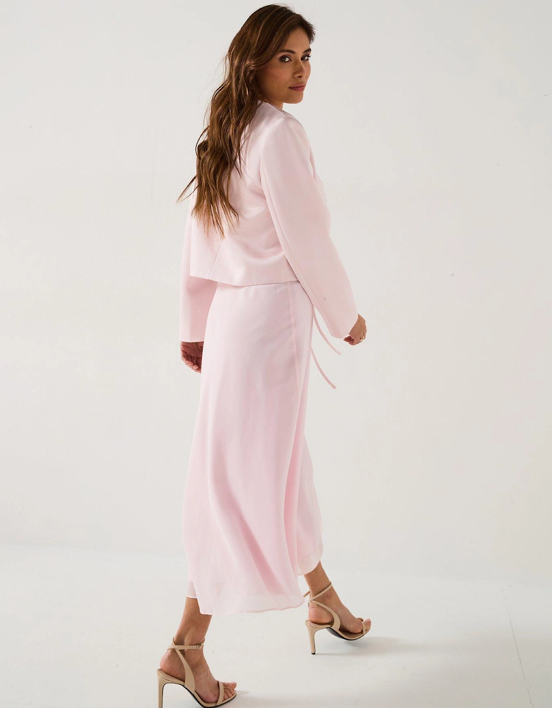 Tailored Trim Detail Satin Jacket